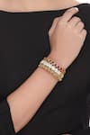 Shop_Nepra By Neha Goel_Gold Plated Jadau Kundan Polks Bangle_at_Aza_Fashions