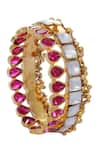 Buy_Nepra By Neha Goel_Gold Plated Jadau Kundan Polks Bangle_at_Aza_Fashions