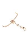 Nepra By Neha Goel_Gold Plated Petal Stone Encrusted Hand Harness_Online_at_Aza_Fashions