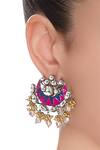 Shop_Nepra By Neha Goel_Blue Copper And Alloy Chandbali Earrings_at_Aza_Fashions