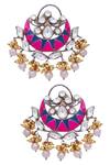 Buy_Nepra By Neha Goel_Blue Copper And Alloy Chandbali Earrings_at_Aza_Fashions