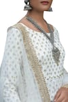Shop_Seema Nanda_Off White Cotton Embroidery Round Block Printed Anarkali And Pant Set  _at_Aza_Fashions