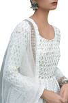 Shop_Seema Nanda_Off White Cotton Embroidery Round Neck Hand Anarkali Set  _at_Aza_Fashions