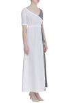 Bohame_White Linen Wrap Dress _Online_at_Aza_Fashions