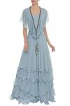 Buy_Aksh_Blue Sequin Embroidered Layered Gown_at_Aza_Fashions
