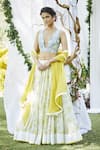 Buy_Varun Bahl_Yellow Chanderi Silk Lehenga Set_at_Aza_Fashions