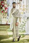 Buy_Varun Bahl_Ivory Floral Print Silk Shawl_at_Aza_Fashions