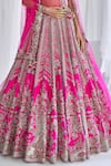 Buy_Dolly J_Fuchsia Raw Silk Embroidered Floral Pattern Broad Cynthia Bridal Lehenga Set _Online_at_Aza_Fashions