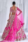 Shop_Dolly J_Fuchsia Raw Silk Embroidered Floral Pattern Broad Cynthia Bridal Lehenga Set _Online_at_Aza_Fashions