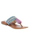 Buy_Sole Fry_Multi Color Aztec Embroidered Tassel Slip On Sandals _at_Aza_Fashions