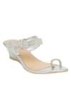 Buy_Sole Fry_Silver Open Toe Embellished Wedges _at_Aza_Fashions