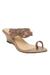 Buy_Sole Fry_Brown Knot Design Open Toe Wedges _at_Aza_Fashions