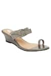 Buy_Sole Fry_Grey Knot Design Embellished Wedges _at_Aza_Fashions