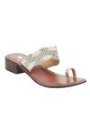 Buy_Sole Fry_Silver Beaded Block Heels_at_Aza_Fashions