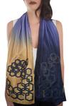 Buy_Devina Juneja_Yellow Leather Work Stole_at_Aza_Fashions