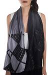 Buy_Devina Juneja_Black Circular Pattern Leather Work Stole_at_Aza_Fashions