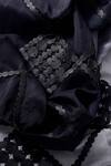 Shop_Devina Juneja_Black Circular Pattern Leather Work Stole_at_Aza_Fashions