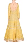 Shop_Devnaagri_Yellow Georgette Embroidered Floral Collared Anarkali Kurta Set _at_Aza_Fashions