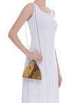 Shop_Crazy Palette_Brown Hand Painted Triangular Sling Bag_at_Aza_Fashions