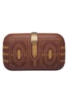 Buy_Crazy Palette_Brown Gold Hand Painted Clutch_at_Aza_Fashions