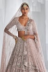 Buy_Dolly J_Pink Tulle Embroidered Pearls Alyssa Shimmer Bridal Lehenga Set  _Online_at_Aza_Fashions