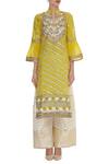 Buy_Kunwaraniritu_White Embroidery Kurta Palazzo Set  _Online_at_Aza_Fashions