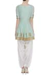 Shop_Ranian_Blue Embroidered Peplum Kurta Set _at_Aza_Fashions