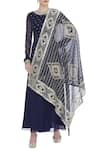 Buy_Ranian_Blue Georgette Gota Patti Embroidered Embellished Kurta With Dupatta And Sharara _at_Aza_Fashions