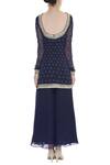 Shop_Ranian_Blue Georgette Gota Patti Embroidered Embellished Kurta With Dupatta And Sharara _at_Aza_Fashions