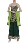 Buy_Ranian_Black Hand Embroidered Kurta With Palazzos And Dupatta _at_Aza_Fashions