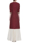 Shop_Ranian_Red Hand Embroidered Long Kurta With Skirt And Dupatta _at_Aza_Fashions