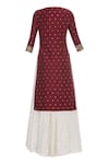 Shop_Ranian_Red Hand Embroidered Long Kurta With Skirt And Dupatta _Online_at_Aza_Fashions