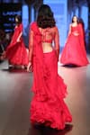 Shop_Anushree Reddy_Red Ruffle Saree With Blouse_at_Aza_Fashions