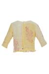 Shagun Manchanda_Yellow Natural Linen Printed Hand Block Round Motifs Blouse _Online_at_Aza_Fashions