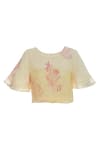 Shop_Shagun Manchanda_Yellow Handwoven Linen Blouse _at_Aza_Fashions