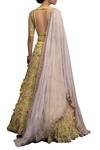 Shop_Garo_Purple , Organza, Tulle Net Round Embellished Blouse Bridal Lehenga Set_at_Aza_Fashions