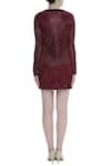 Shop_Kartikeya India_Maroon Embroidery Jacket Open Skirt And Top With  _at_Aza_Fashions