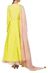 Shop_Nikasha_Yellow Cotton V Neck Embroidered Anarkali With Dupatta _at_Aza_Fashions