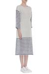 Eka_Blue Stripe Print Midi Dress With Side Pocket_Online_at_Aza_Fashions