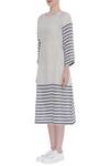 Buy_Eka_Blue Stripe Print Midi Dress With Side Pocket_Online_at_Aza_Fashions