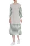 Buy_Eka_Grey Stripe Print Dress With Side Pocket_at_Aza_Fashions