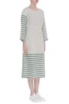 Eka_Grey Stripe Print Dress With Side Pocket_Online_at_Aza_Fashions