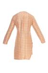 Shop_Mitesh Lodha_Peach Raw Silk Chequered Straight Classic Kurta _Online_at_Aza_Fashions