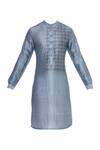 Buy_Mitesh Lodha_Blue Raw Silk Plain Chequered Straight Classic Kurta  _Online_at_Aza_Fashions