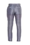 Mitesh Lodha_Grey Raw Silk Plain Melange Straight Pants  _Online_at_Aza_Fashions