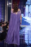 Shop_Monisha Jaising_Purple Embroidery Off Shoulder Gown  _at_Aza_Fashions