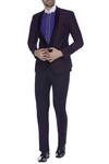 Buy_Kommal Sood_Blue Blended Micro Wooven Embroidered Blazer Jacket With Trouser Pant  _at_Aza_Fashions