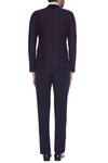 Shop_Kommal Sood_Blue Blended Micro Wooven Embroidered Blazer Jacket With Trouser Pant  _at_Aza_Fashions