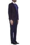 Kommal Sood_Blue Blended Micro Wooven Embroidered Blazer Jacket With Trouser Pant  _Online_at_Aza_Fashions