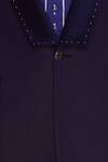 Shop_Kommal Sood_Blue Blended Micro Wooven Embroidered Blazer Jacket With Trouser Pant  _Online_at_Aza_Fashions
